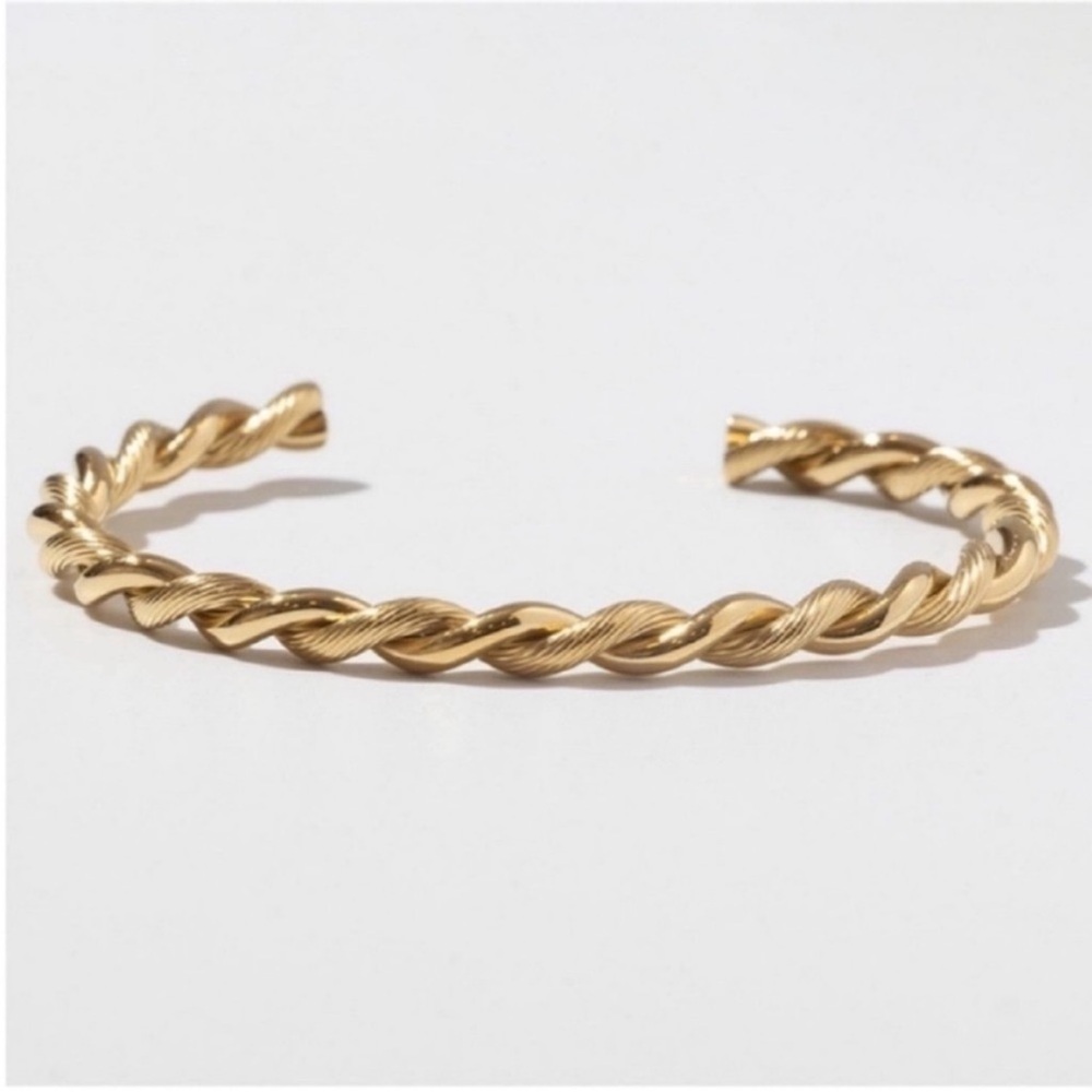 New! Anthropologie Gold Braided Cuff Bracelet (1057)